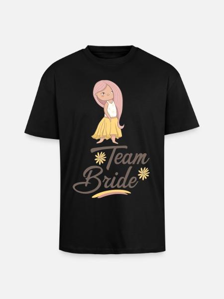 Team Bride - Unisex Oversized Heavyweight T-shirt - black