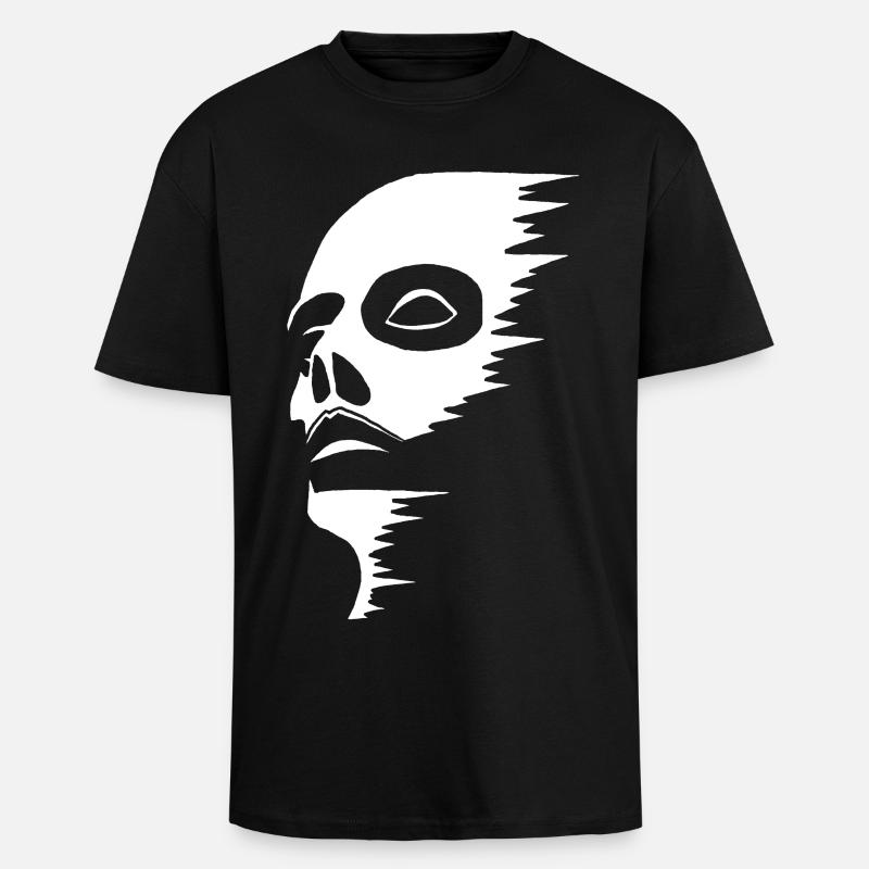 Ghostly face - Unisex Oversized Heavyweight T-shirt - black