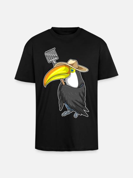 Toucan Farmer Harke Farm - Unisex Oversized Heavyweight T-shirt - black