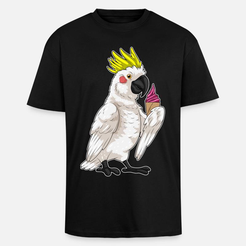 Papagei Waffeleis - Oversized Heavyweight Unisex T-Shirt - Schwarz