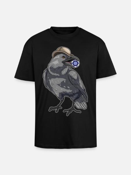 Crow Poker Poker Chips - Unisex Oversized Heavyweight T-shirt - black