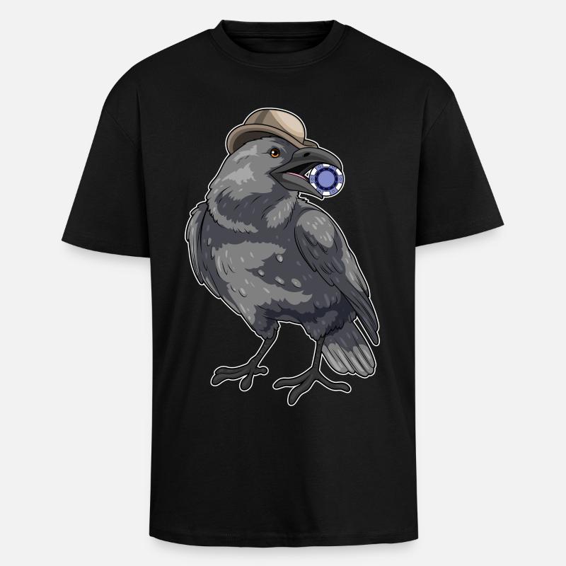 Crow Poker Jetons de Poker - T-shirt unisexe oversize épais - noir