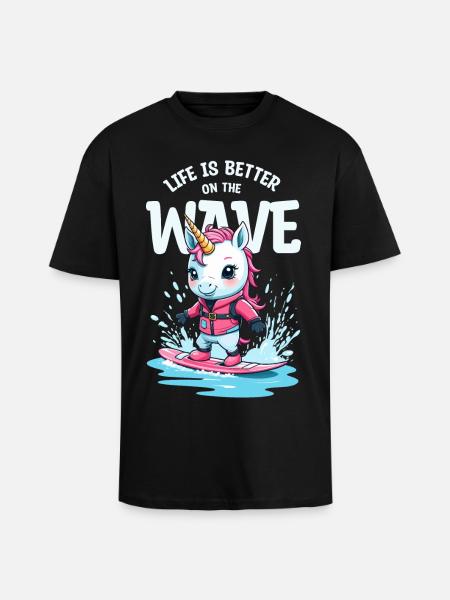 Wakeboard Licorne - T-shirt unisexe oversize épais - noir