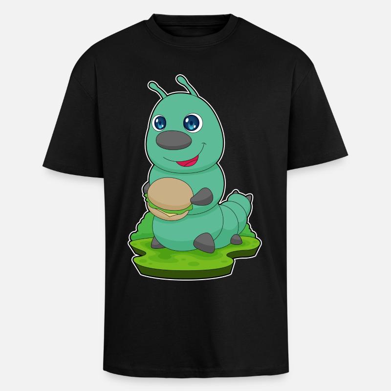 Raupe Burger - Oversized Heavyweight Unisex T-Shirt - Schwarz