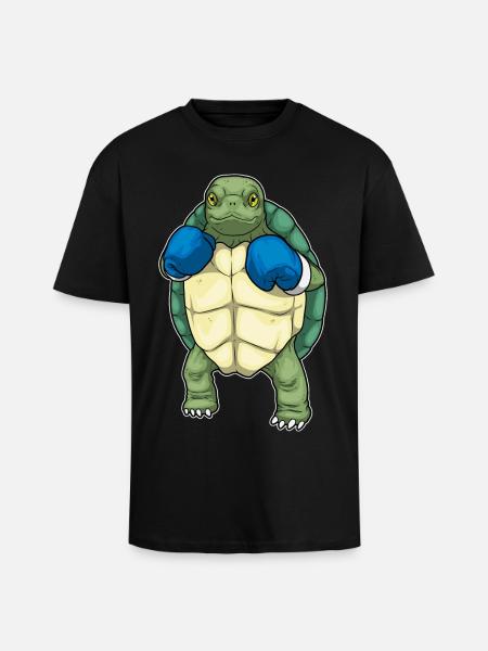 Turtle Boxer Boxing Gloves Boxing - Unisex Oversized Heavyweight T-shirt - black