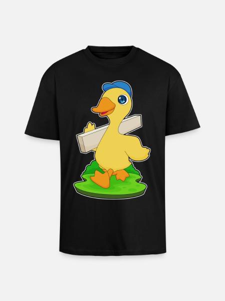 Duck Carpenter Wood Crafts - Unisex Oversized Heavyweight T-shirt - black