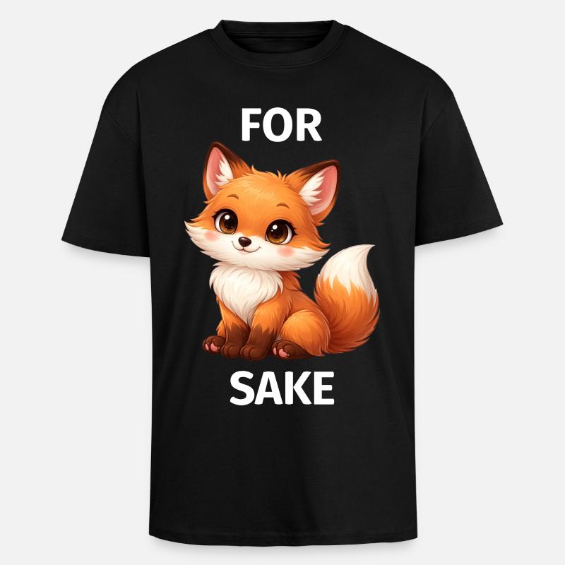 Um Fox' Willen - Oversized Heavyweight Unisex T-Shirt - Schwarz