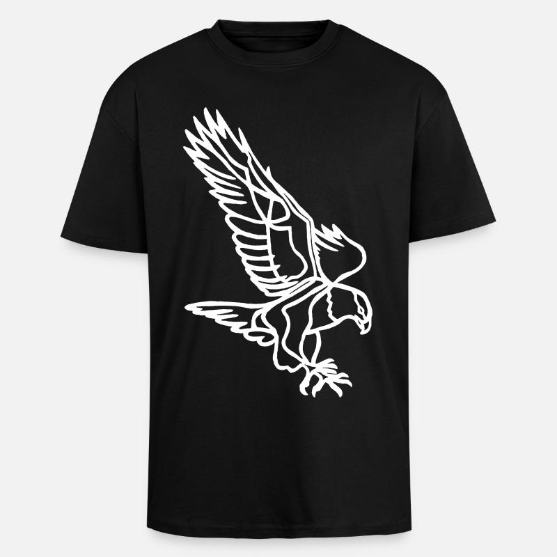 White Eagle in Flight - Unisex Oversized Heavyweight T-shirt - black