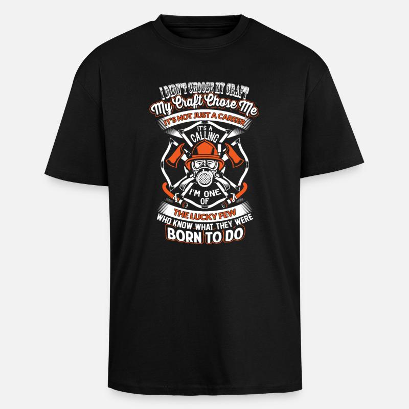 Né pour pompier pompier pompier - T-shirt unisexe oversize épais - noir