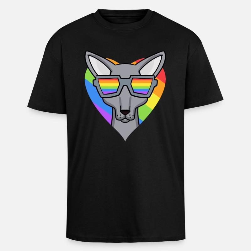 Chat LGBT Sphynx Rainbow - T-shirt unisexe oversize épais - noir