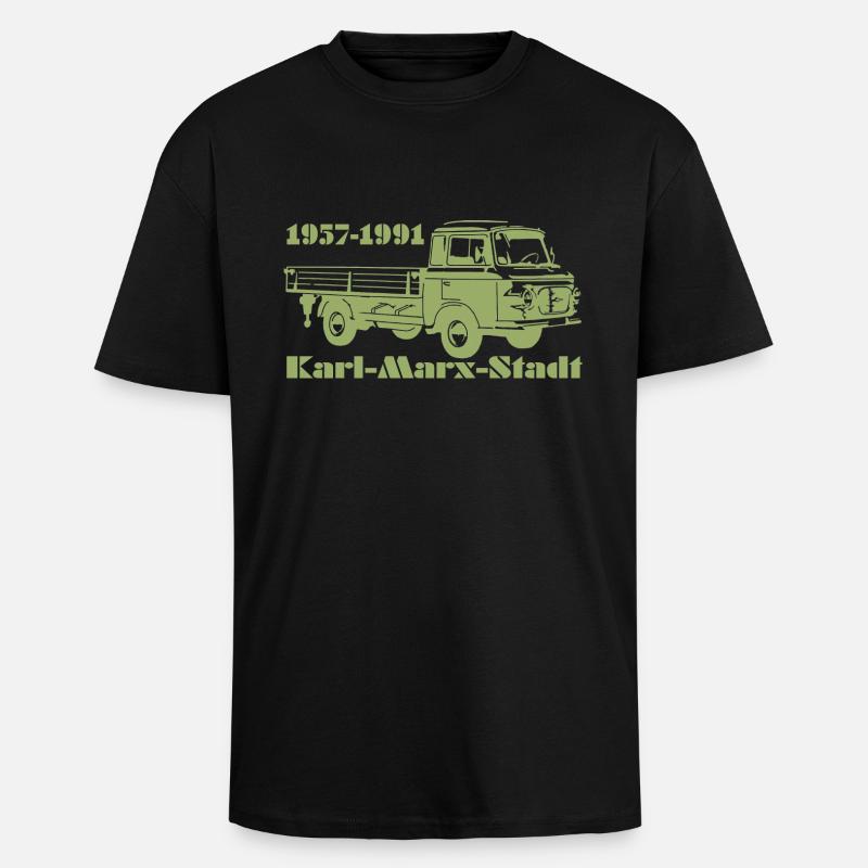 Barkas Pritsche - Oversized Heavyweight Unisex T-Shirt - Schwarz