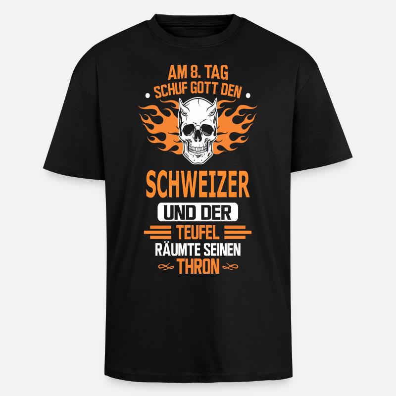 SCHWEIZER - Oversized Heavyweight Unisex T-Shirt - Schwarz