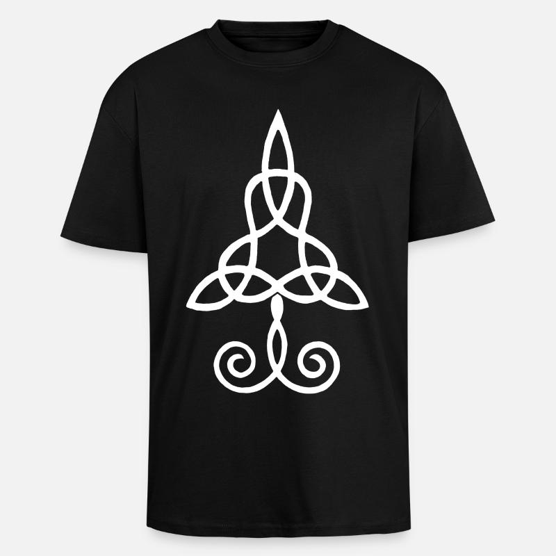 White tree and nature - Unisex Oversized Heavyweight T-shirt - black