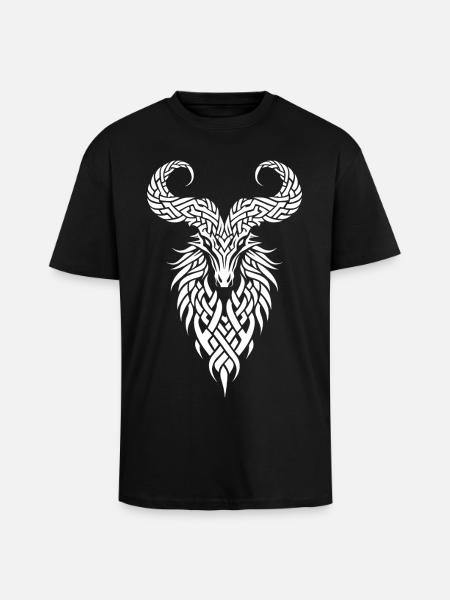 Celtic symbol illustration - Unisex Oversized Heavyweight T-shirt - black