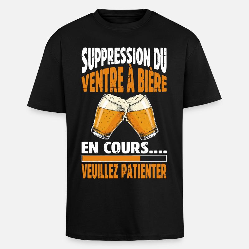 Bierbauchentfernung Im Laufenden Humor - Oversized Heavyweight Unisex T-Shirt - Schwarz