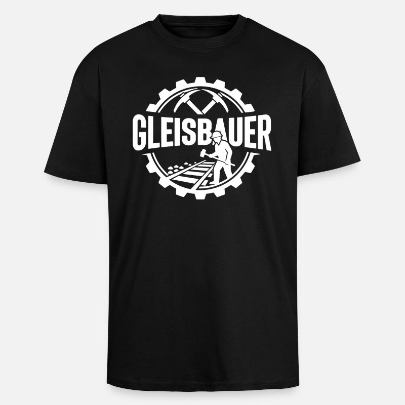 Track Builder Construction Site Railway - Unisex Oversized Heavyweight T-shirt - black