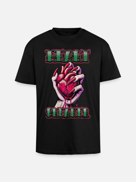 Heart Breaker - Unisex Oversized Heavyweight T-shirt - black