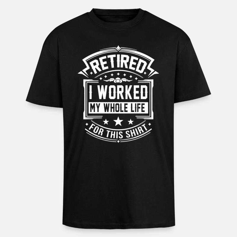 Retirement Quotes - Unisex Oversized Heavyweight T-shirt - black