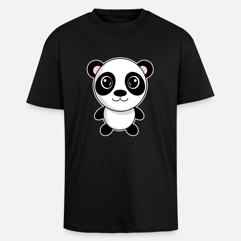 Panda - T-shirt unisexe oversize épais - noir