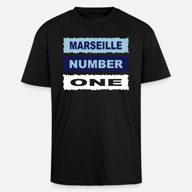 Marseille - Oversized Heavyweight Unisex T-Shirt - Schwarz