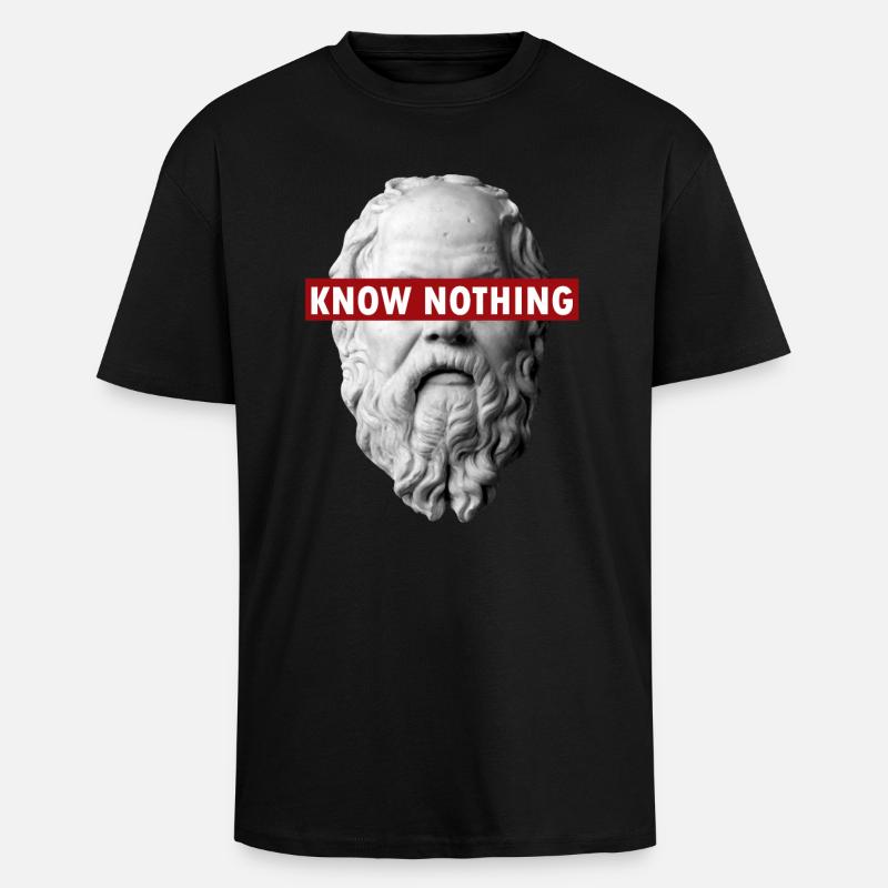 KNOW NOTHING SOCRATES - Unisex Oversized Heavyweight T-shirt - black