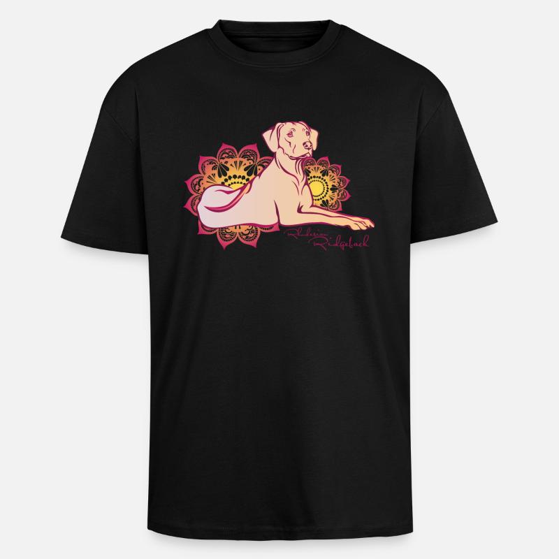 Rhodesian Ridgeback Oriental - Oversized Heavyweight Unisex T-Shirt - Schwarz