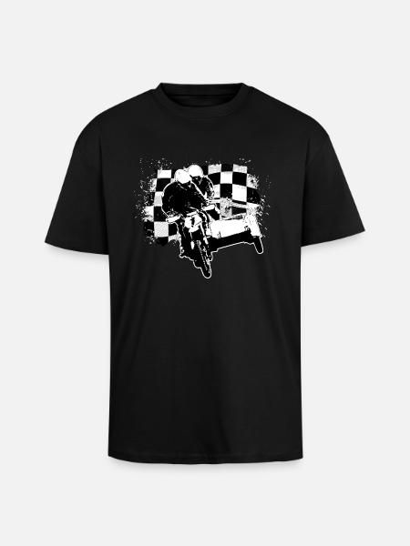 Sidecar Moto Cross - Oversized Heavyweight Unisex T-Shirt - Schwarz