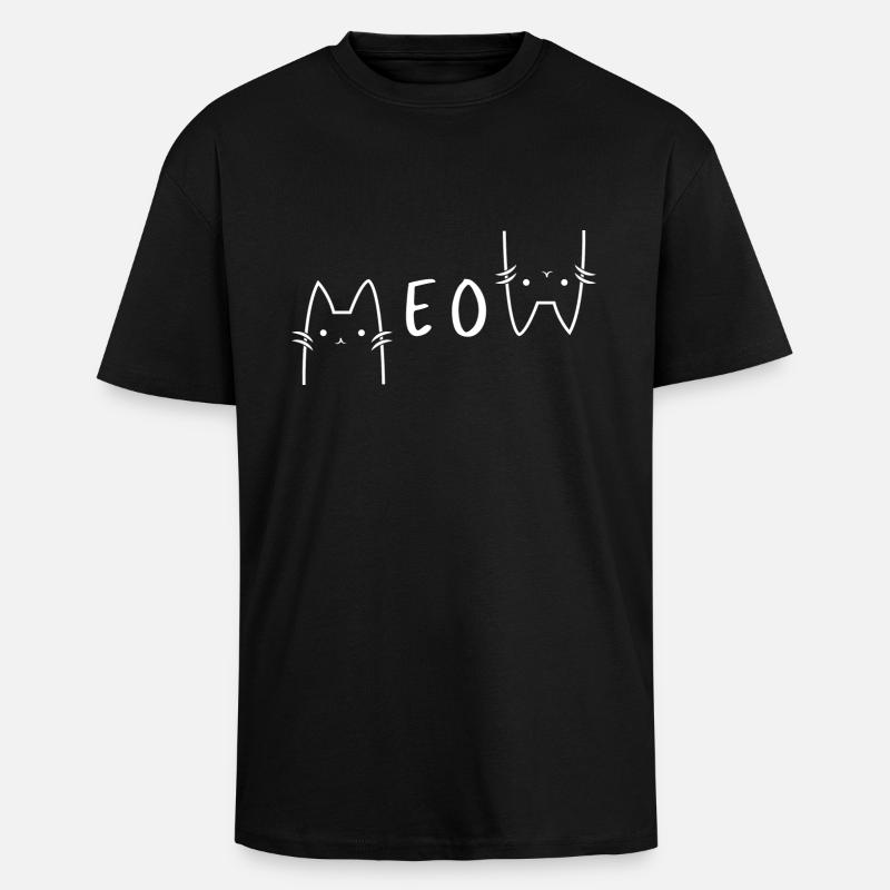 meow - Oversized Heavyweight Unisex T-Shirt - Schwarz