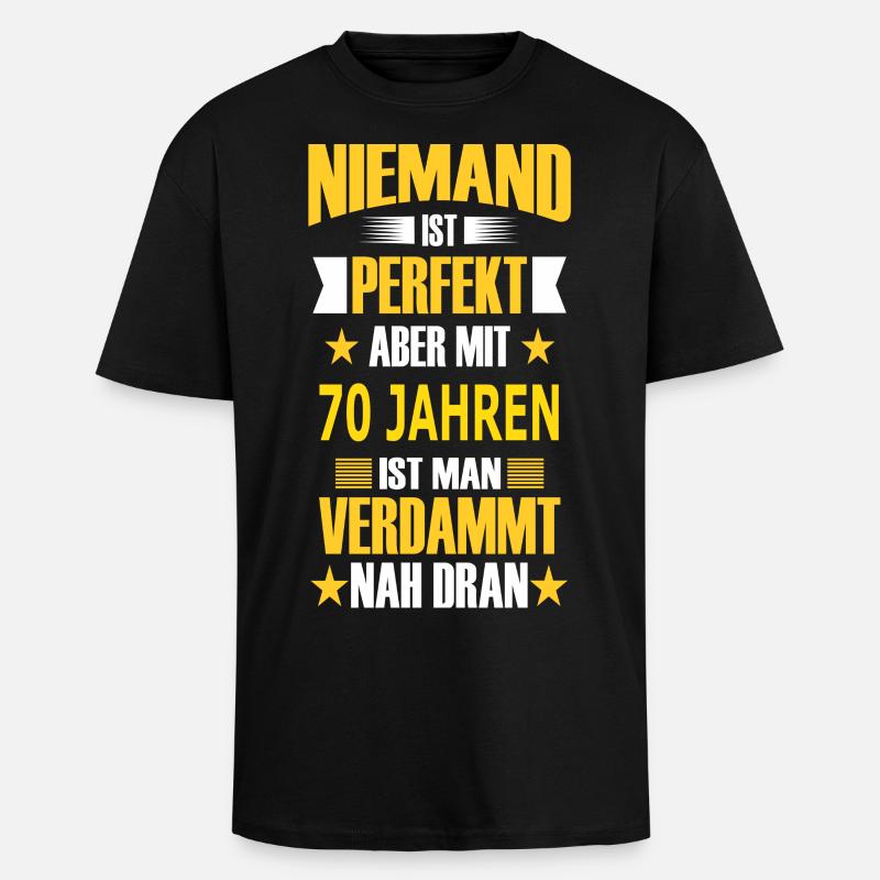 70 JAHREN - Oversized Heavyweight Unisex T-Shirt - Schwarz