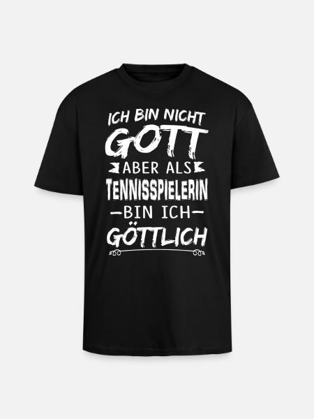 TENNISSPIELERIN - Oversized Heavyweight Unisex T-Shirt - Schwarz