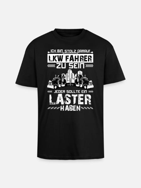 Trucker 04 - Oversized Heavyweight Unisex T-Shirt - Schwarz