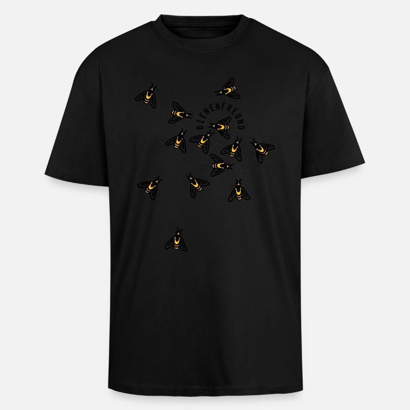Bienen - Oversized Heavyweight Unisex T-Shirt - Schwarz