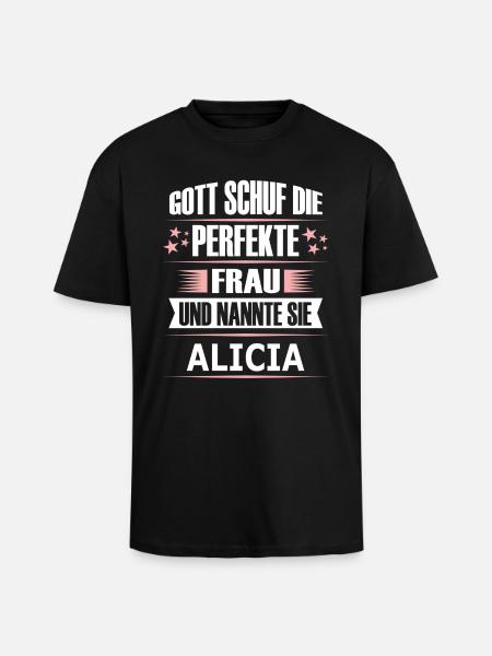 ALICIA - Oversized Heavyweight Unisex T-Shirt - Schwarz