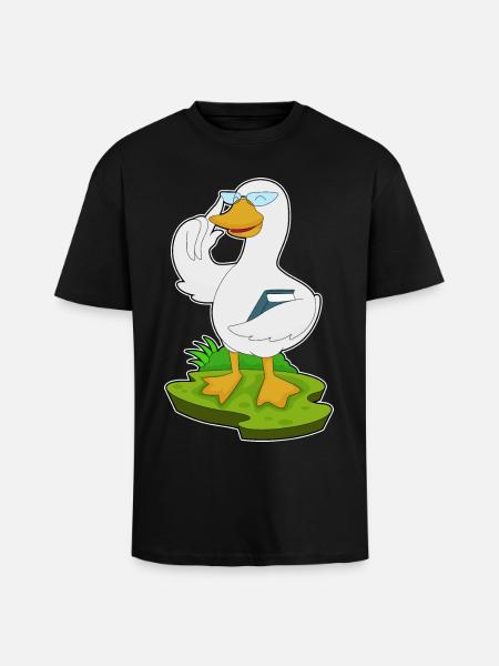 Duck Teacher Book School - Unisex Oversized Heavyweight T-shirt - black