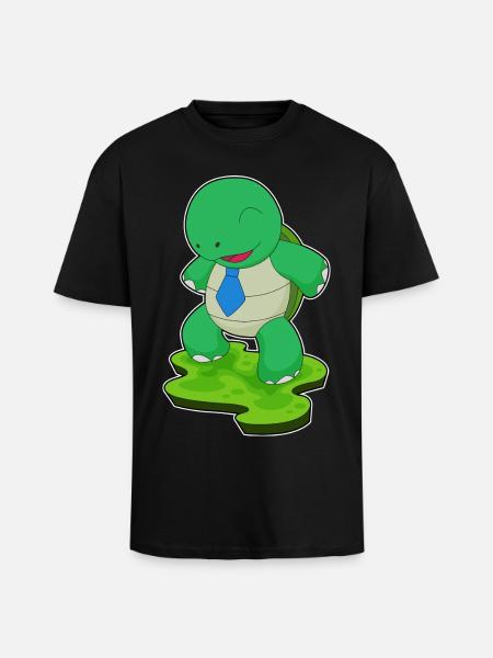 Turtle Necktie - Unisex Oversized Heavyweight T-shirt - black