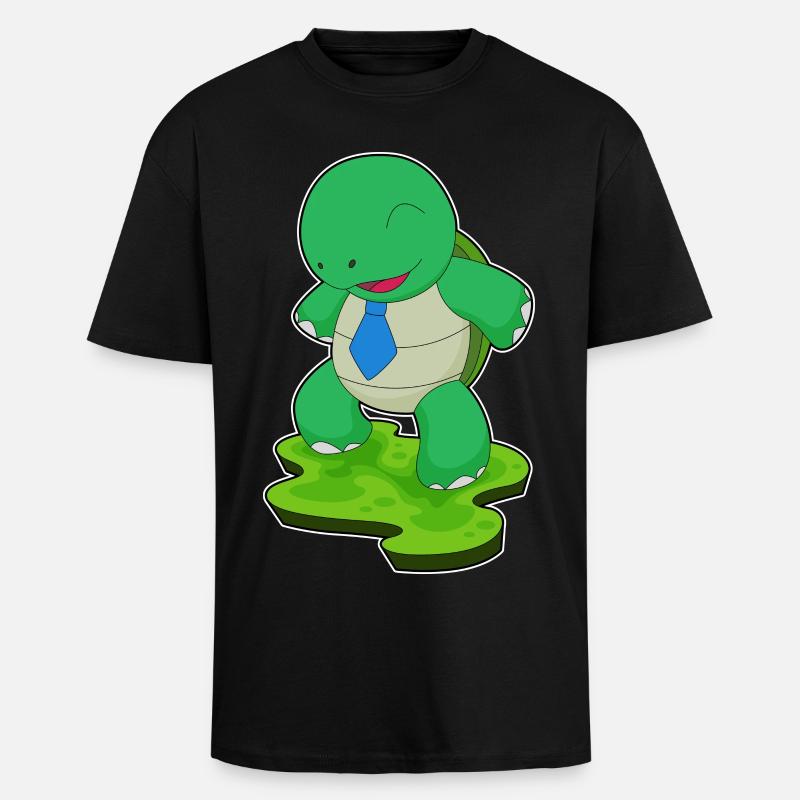 Turtle Necktie - Unisex Oversized Heavyweight T-shirt - black
