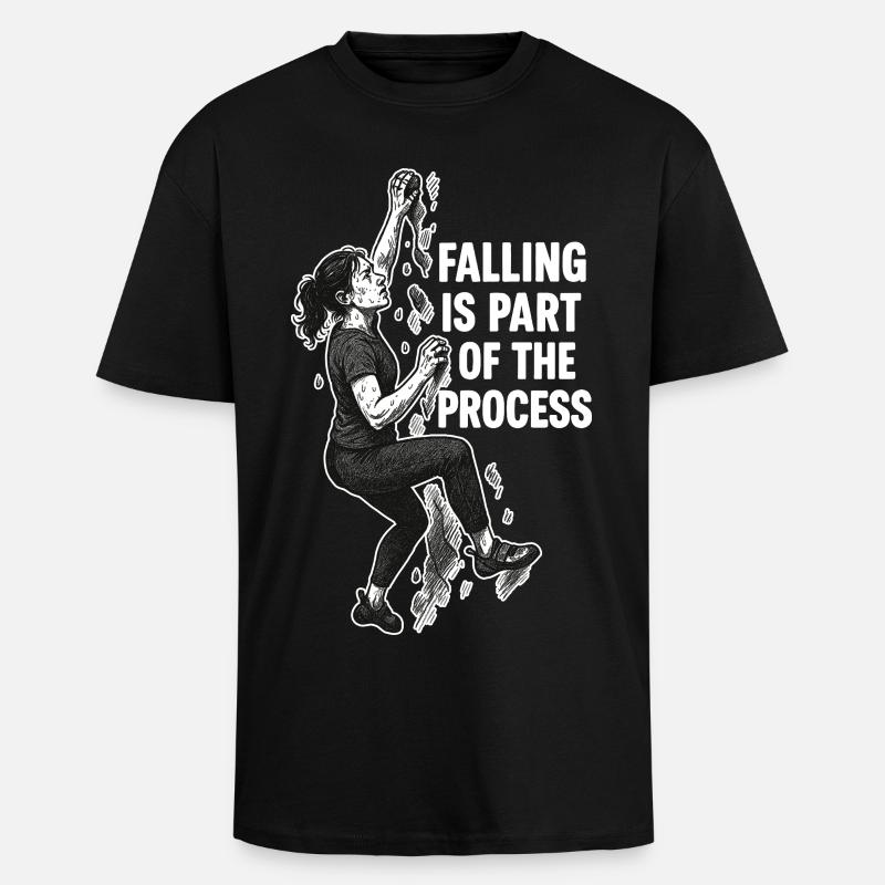 Donna Boulderi: Cadere fa parte del processo - T-shirt unisex oversize pesante - nero