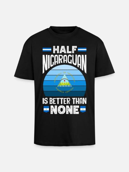 Nicaragua Flag Pride & Home - Unisex Oversized Heavyweight T-shirt - black