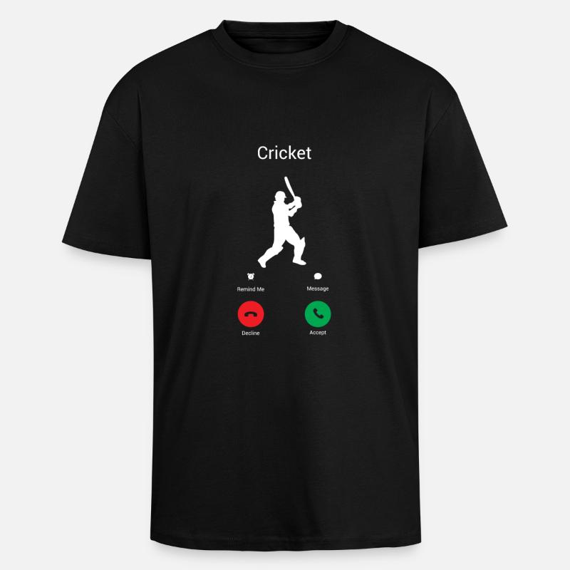 CRICKET RUFT MICH! - Oversized Heavyweight Unisex T-Shirt - Schwarz