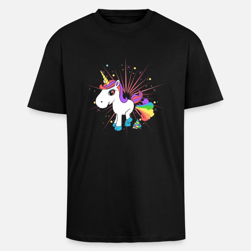 Pupsendes Einhorn - Oversized Heavyweight Unisex T-Shirt - Schwarz
