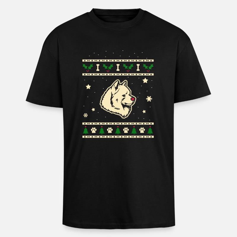 Samojeden Weihnachtsgeschenk - Oversized Heavyweight Unisex T-Shirt - Schwarz