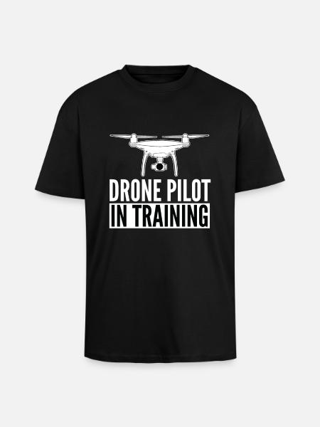 DRONE - Drone pilot in training - Unisex Oversized Heavyweight T-shirt - black
