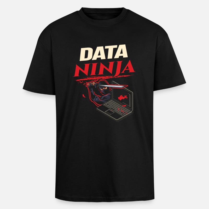 Data Ninja computer programming coder - Oversized Heavyweight Unisex T-Shirt - Schwarz