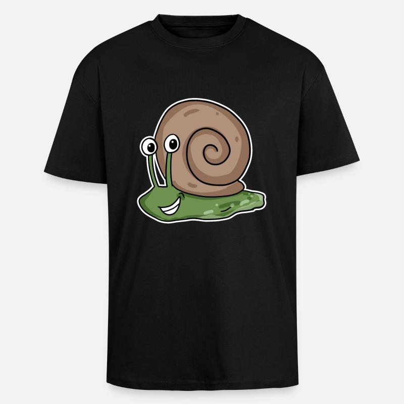 Schnecke - Oversized Heavyweight Unisex T-Shirt - Schwarz