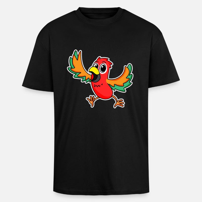 Perroquet Oiseaux Oiseaux - T-shirt unisexe oversize épais - noir