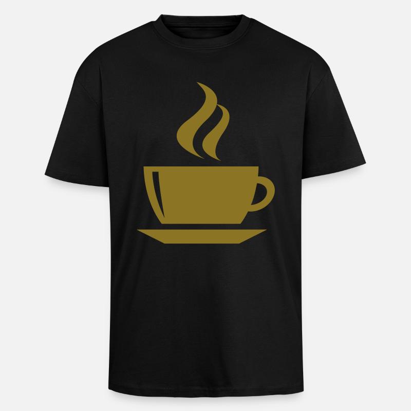 coffee cup tea cafe - Oversized Heavyweight Unisex T-Shirt - Schwarz