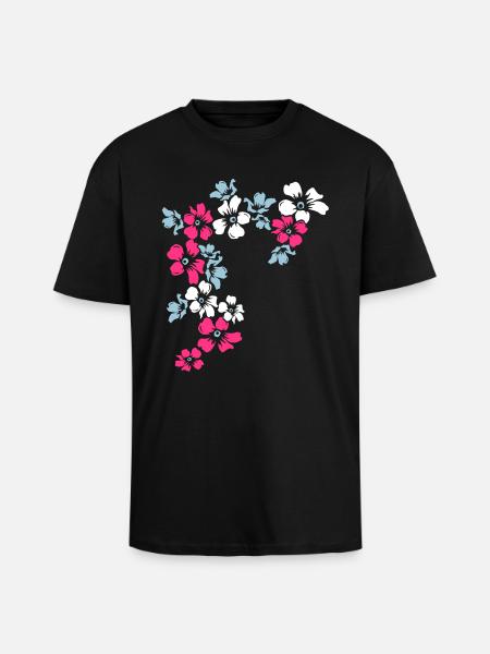 flowers - Unisex Oversized Heavyweight T-shirt - black