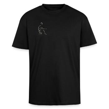 Blues guitarist - Unisex Oversized Heavyweight T-shirt - black - Front - Alina (178cm) & Michal (187cm)
