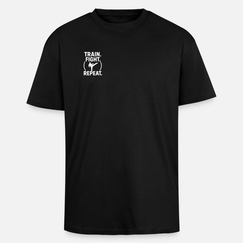 Répétition du combat de train - T-shirt unisexe oversize épais - noir
