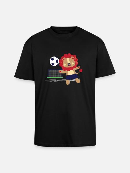 T-shirt Lion Football - Unisex Oversized Heavyweight T-shirt - black